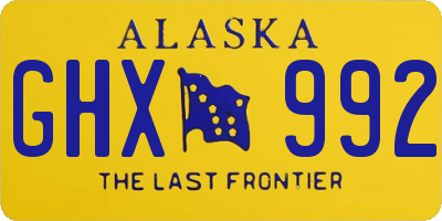 AK license plate GHX992