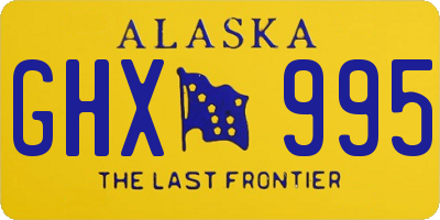 AK license plate GHX995