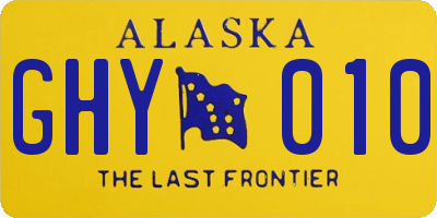 AK license plate GHY010