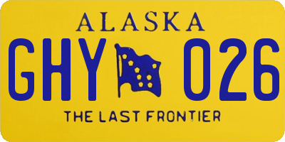 AK license plate GHY026