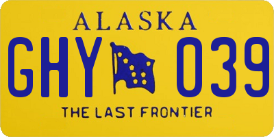 AK license plate GHY039