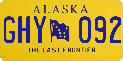 AK license plate GHY092