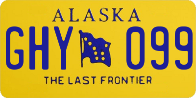 AK license plate GHY099