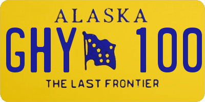 AK license plate GHY100