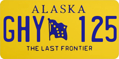AK license plate GHY125