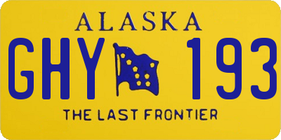 AK license plate GHY193
