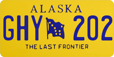 AK license plate GHY202