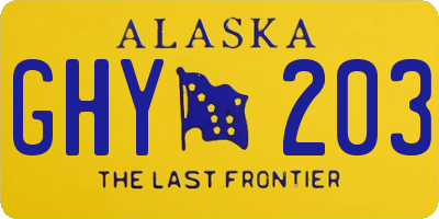 AK license plate GHY203