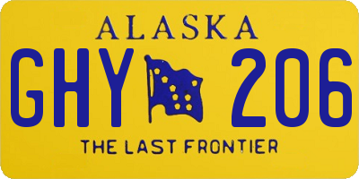 AK license plate GHY206