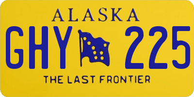 AK license plate GHY225