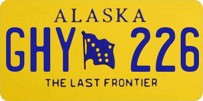 AK license plate GHY226