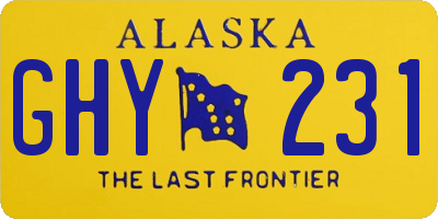 AK license plate GHY231