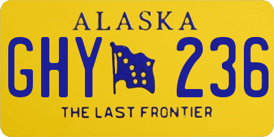 AK license plate GHY236
