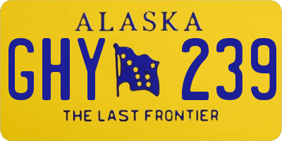 AK license plate GHY239