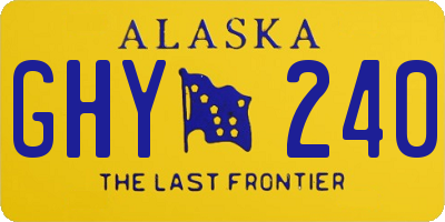 AK license plate GHY240