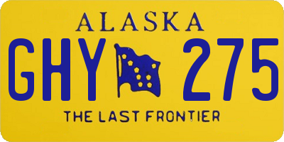 AK license plate GHY275