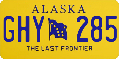AK license plate GHY285