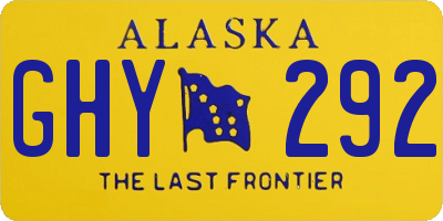 AK license plate GHY292