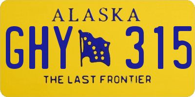 AK license plate GHY315