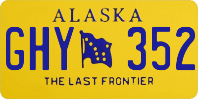 AK license plate GHY352