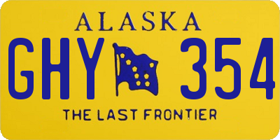 AK license plate GHY354