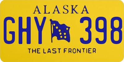 AK license plate GHY398