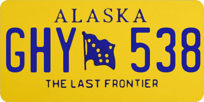 AK license plate GHY538