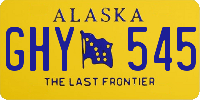 AK license plate GHY545