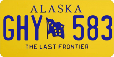 AK license plate GHY583