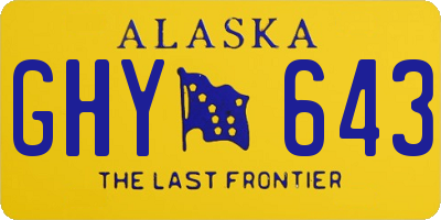 AK license plate GHY643