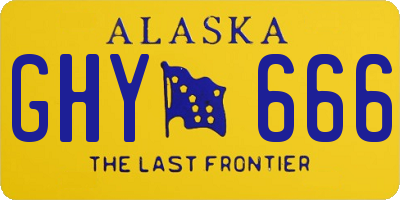 AK license plate GHY666