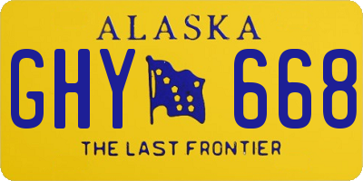 AK license plate GHY668