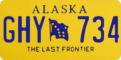 AK license plate GHY734