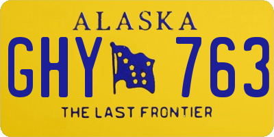 AK license plate GHY763