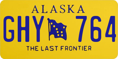 AK license plate GHY764