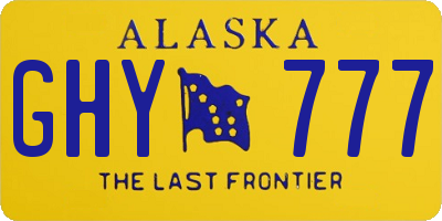 AK license plate GHY777