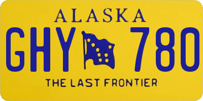 AK license plate GHY780