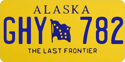 AK license plate GHY782