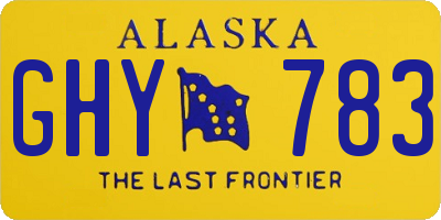 AK license plate GHY783