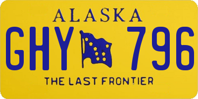 AK license plate GHY796