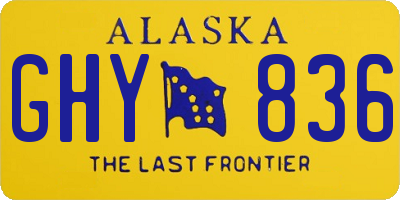 AK license plate GHY836