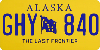 AK license plate GHY840