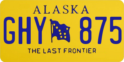 AK license plate GHY875