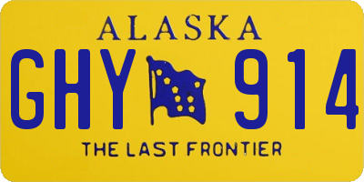 AK license plate GHY914
