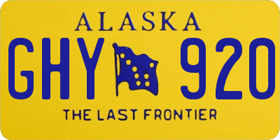 AK license plate GHY920
