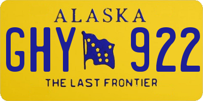 AK license plate GHY922