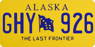 AK license plate GHY926