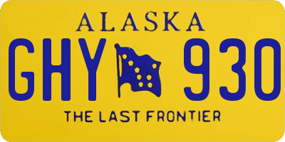 AK license plate GHY930
