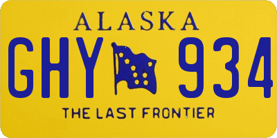 AK license plate GHY934