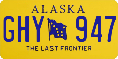AK license plate GHY947